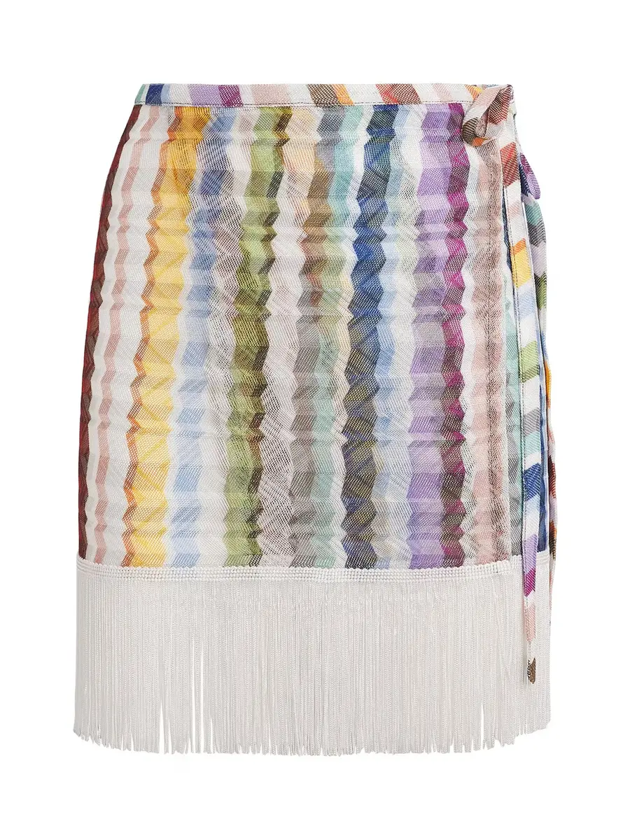 Missoni Zig Zag Fringe-Trim Wrap Mini Skirt | Image 1 Missoni Zig Zag Fringe-Trim Wrap Mini Skirt | Image 1