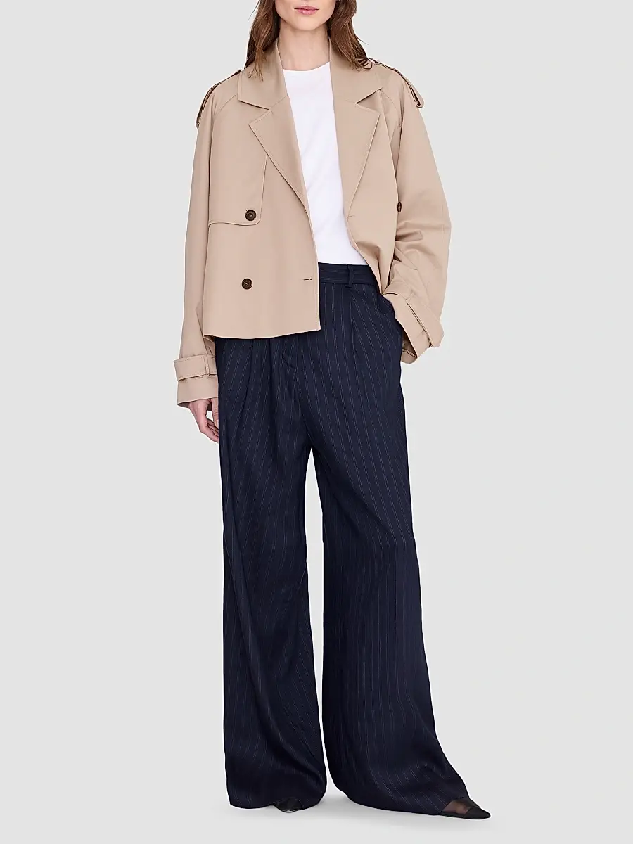 Anine Bing Women's Rickie Crop Trench Coat | Thumbnail 2 Anine Bing Women's Rickie Crop Trench Coat | Thumbnail 2