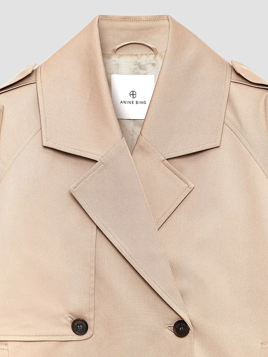 Anine Bing Women's Rickie Crop Trench Coat | Thumbnail 5 Anine Bing Women's Rickie Crop Trench Coat | Thumbnail 5