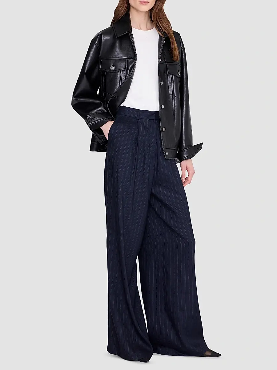 Anine Bing Women's Rory Leather Jacket | Thumbnail 2