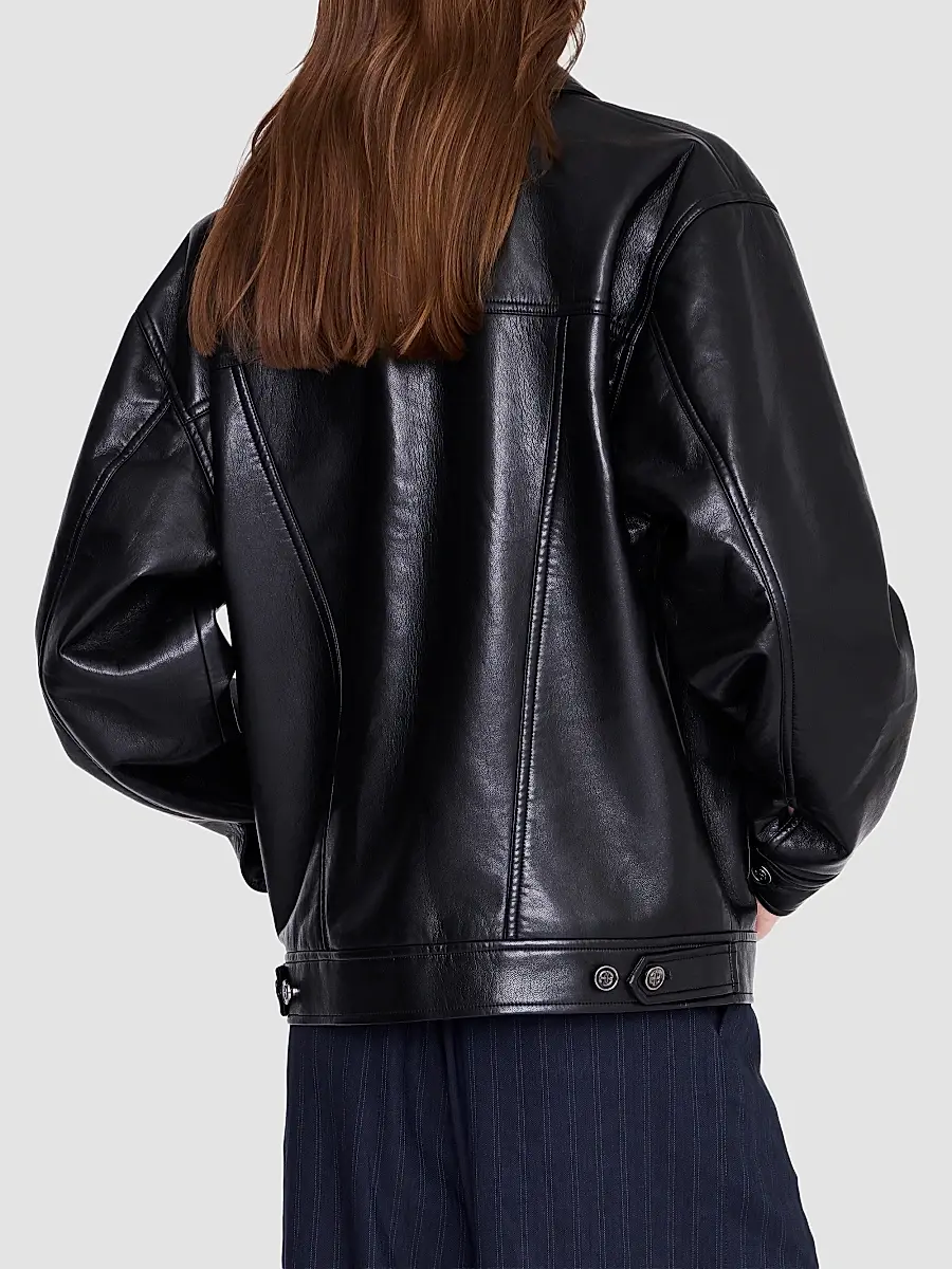 Anine Bing Women's Rory Leather Jacket | Thumbnail 3