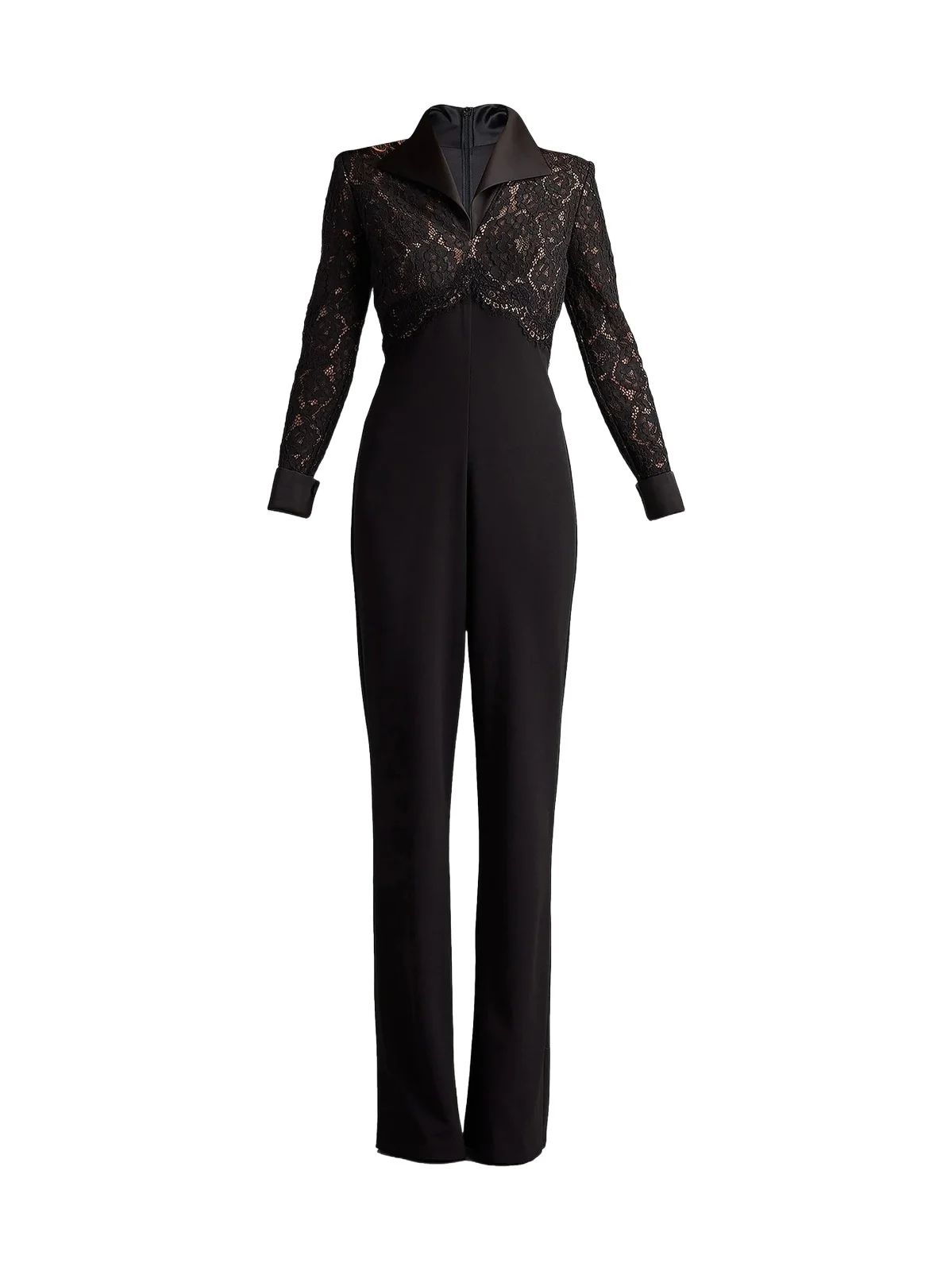 Women's Lace-Crepe Jumpsuit Women's Lace-Crepe Jumpsuit