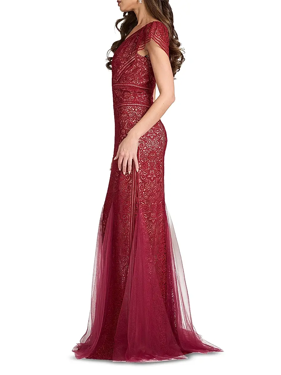 Tadashi Shoji Women's Embroidered Lace Gown | Thumbnail 3