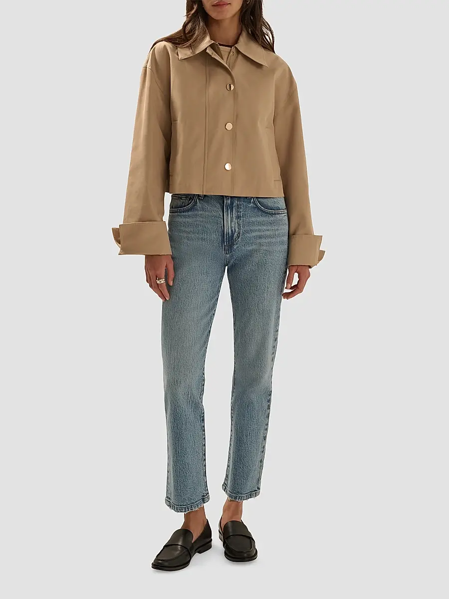 Favorite Daughter Women's The Rue Cotton-Blend Crop Jacket | Thumbnail 2 Favorite Daughter Women's The Rue Cotton-Blend Crop Jacket | Thumbnail 2