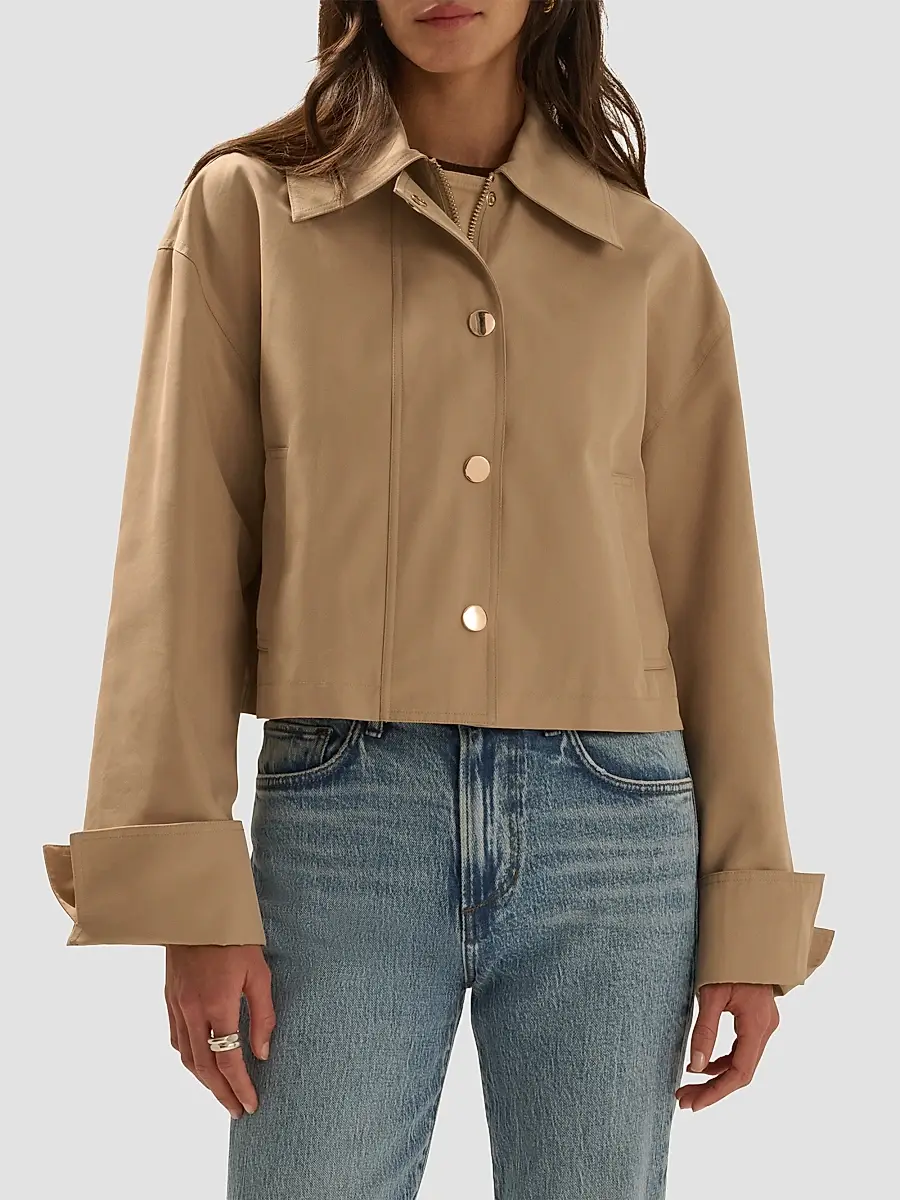 Favorite Daughter Women's The Rue Cotton-Blend Crop Jacket | Thumbnail 4 Favorite Daughter Women's The Rue Cotton-Blend Crop Jacket | Thumbnail 4