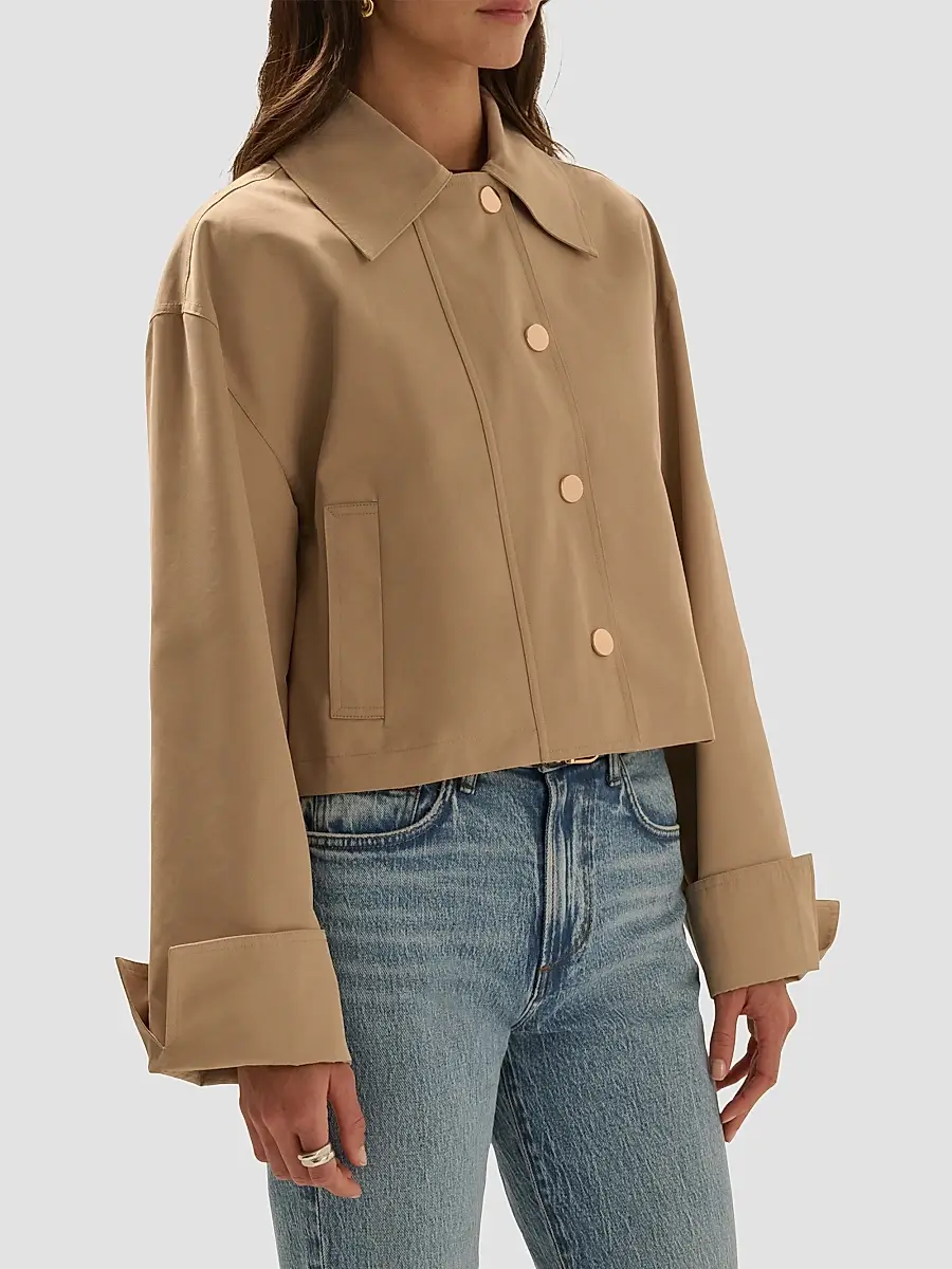 Favorite Daughter Women's The Rue Cotton-Blend Crop Jacket | Thumbnail 5 Favorite Daughter Women's The Rue Cotton-Blend Crop Jacket | Thumbnail 5
