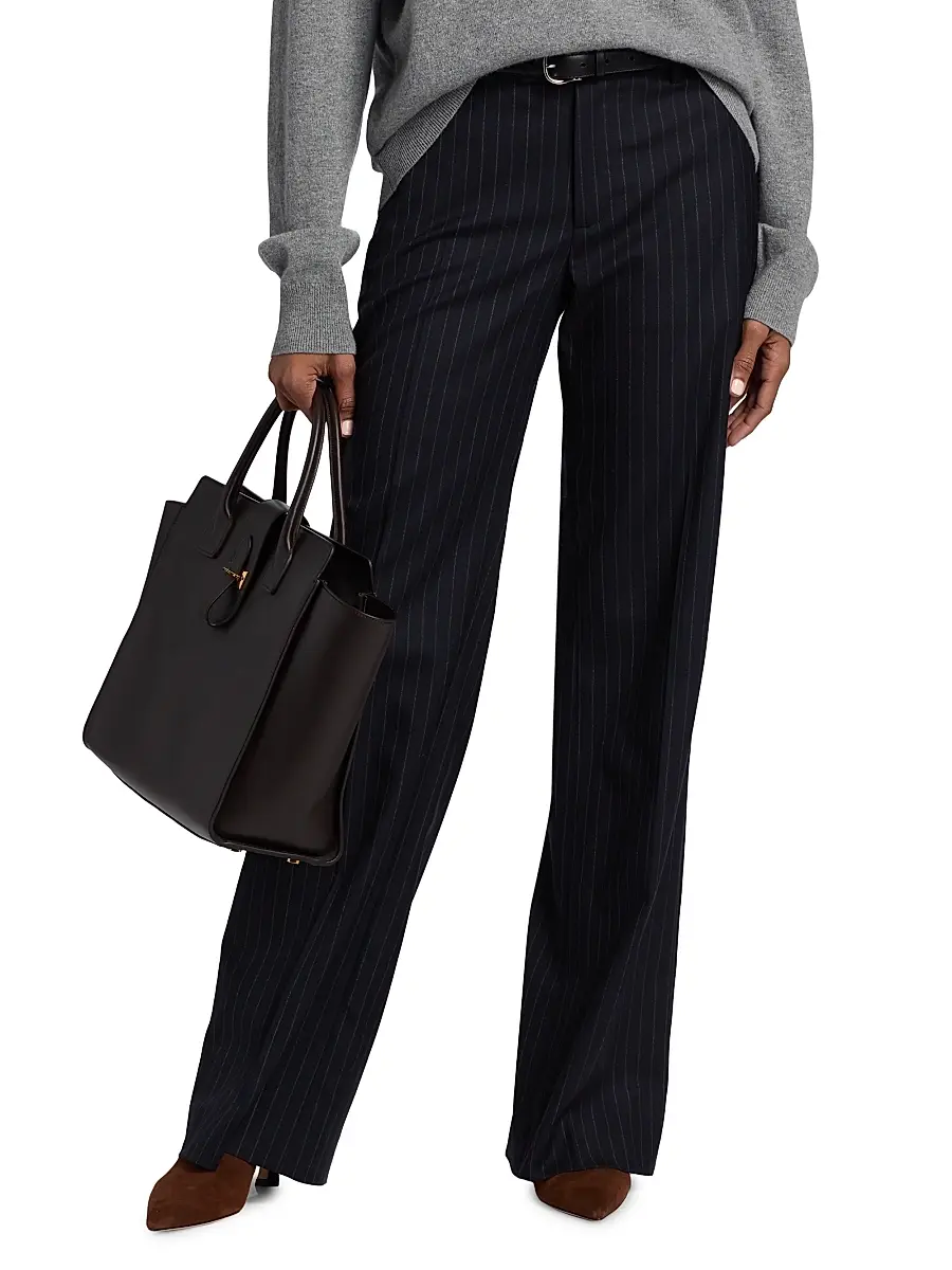 Nili Lotan Women's Bethany Pinstripe Stretch-Wool Pants | Thumbnail 3 Nili Lotan Women's Bethany Pinstripe Stretch-Wool Pants | Thumbnail 3