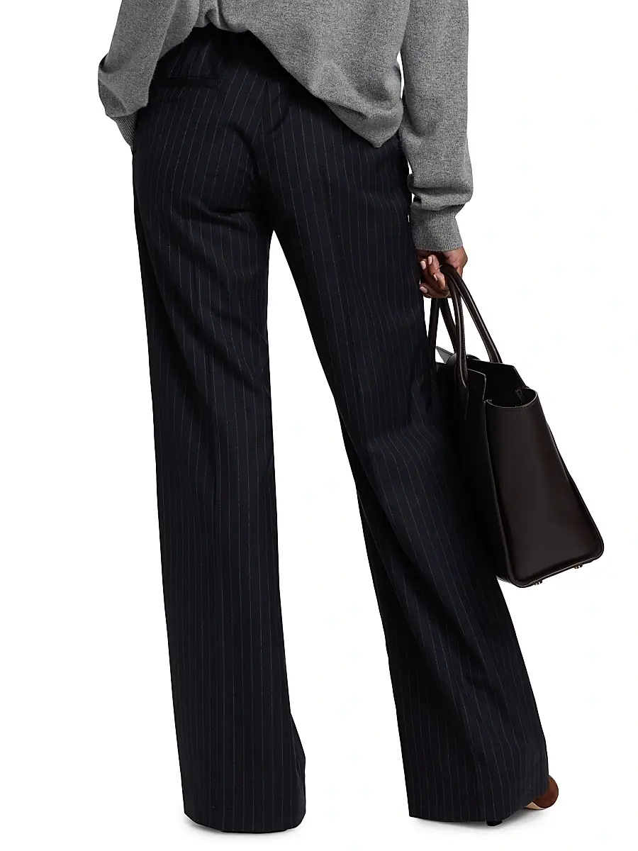 Nili Lotan Women's Bethany Pinstripe Stretch-Wool Pants | Thumbnail 5 Nili Lotan Women's Bethany Pinstripe Stretch-Wool Pants | Thumbnail 5