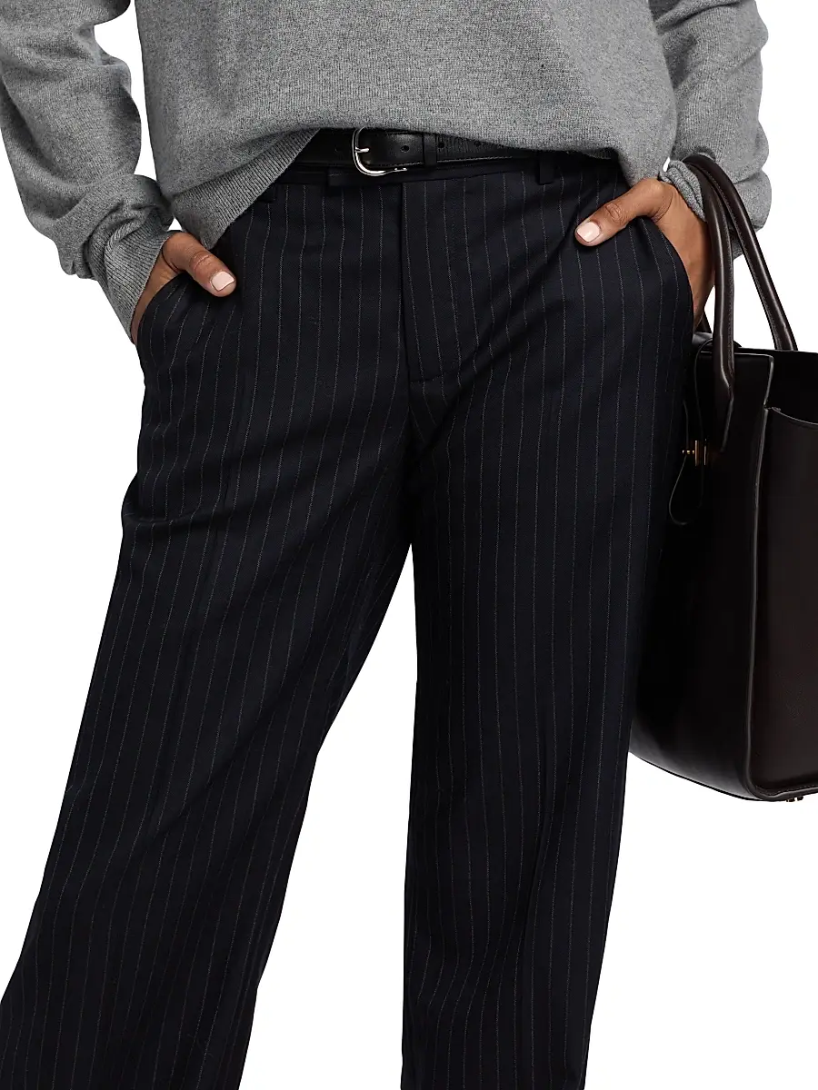 Nili Lotan Women's Bethany Pinstripe Stretch-Wool Pants | Thumbnail 6 Nili Lotan Women's Bethany Pinstripe Stretch-Wool Pants | Thumbnail 6