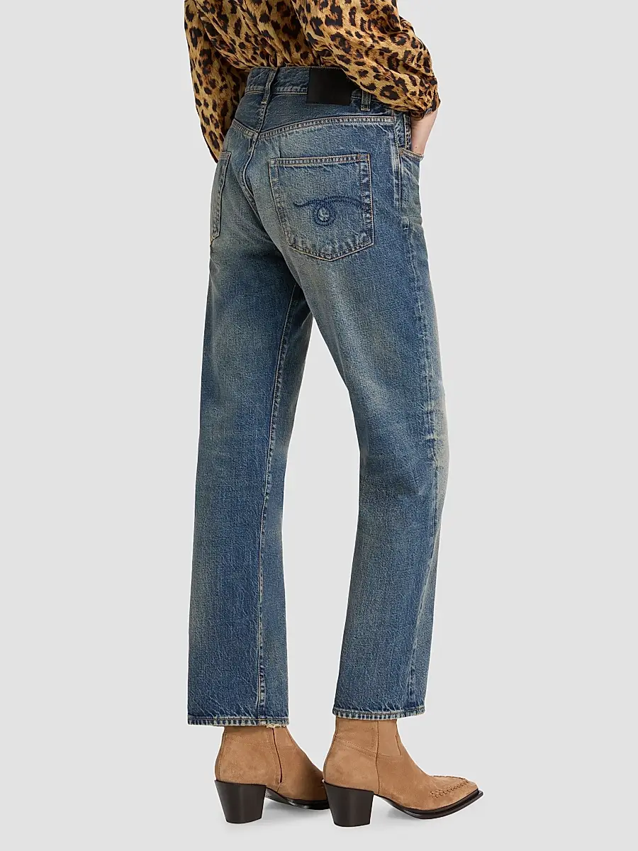 R13 Women's BF Cotton High-Rise Straight-Leg Crop Jeans | Thumbnail 4 R13 Women's BF Cotton High-Rise Straight-Leg Crop Jeans | Thumbnail 4
