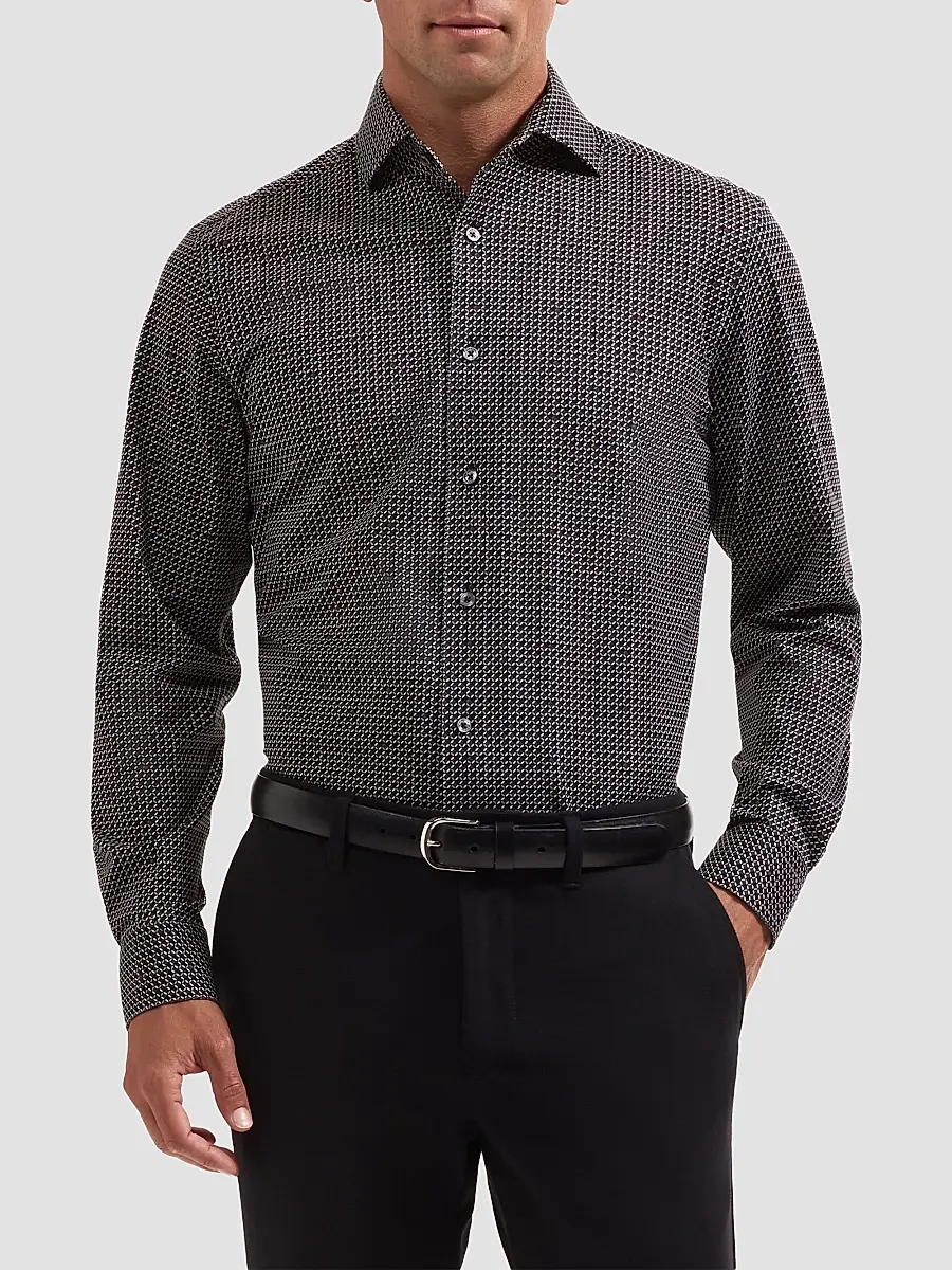 Bugatchi Men's OoohCotton Devon Long-Sleeve Shirt | Thumbnail 4