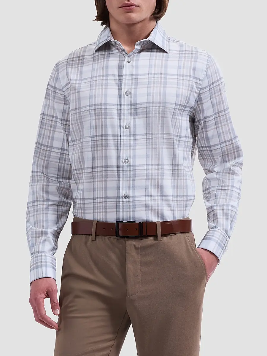 Bugatchi Men's Axel Woven Shaped Stretch-Cotton Shirt | Thumbnail 4 Bugatchi Men's Axel Woven Shaped Stretch-Cotton Shirt | Thumbnail 4