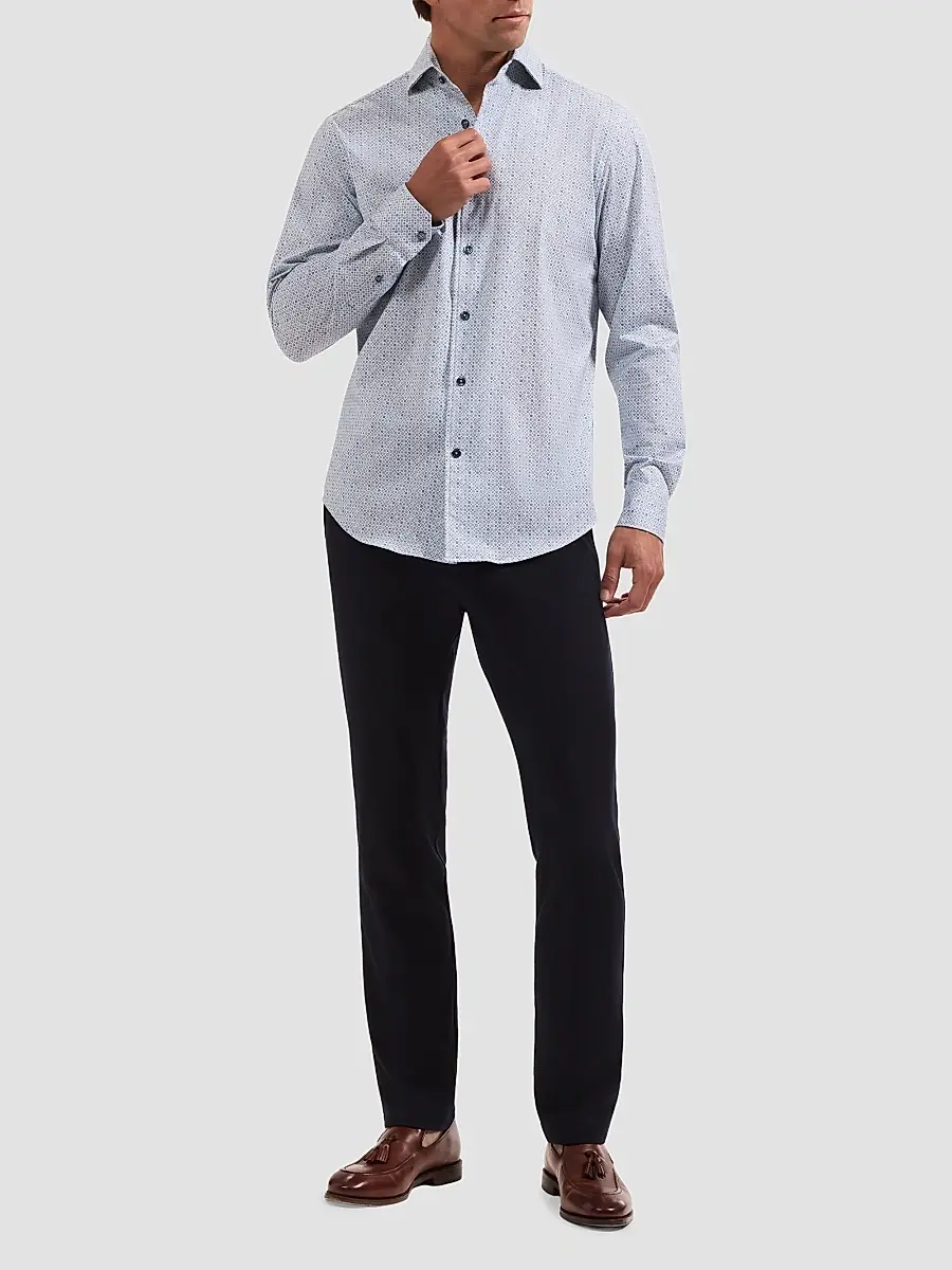 Bugatchi Men's OoohCotton Devon Long-Sleeve Shirt | Thumbnail 2 Bugatchi Men's OoohCotton Devon Long-Sleeve Shirt | Thumbnail 2
