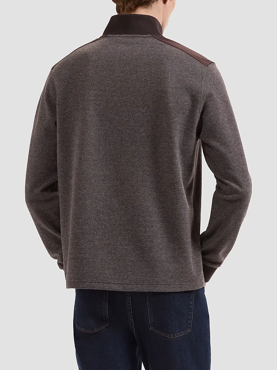 Bugatchi Men's Micro-Houndstooth Knit Quarter-Zip Sweater | Thumbnail 3 Bugatchi Men's Micro-Houndstooth Knit Quarter-Zip Sweater | Thumbnail 3