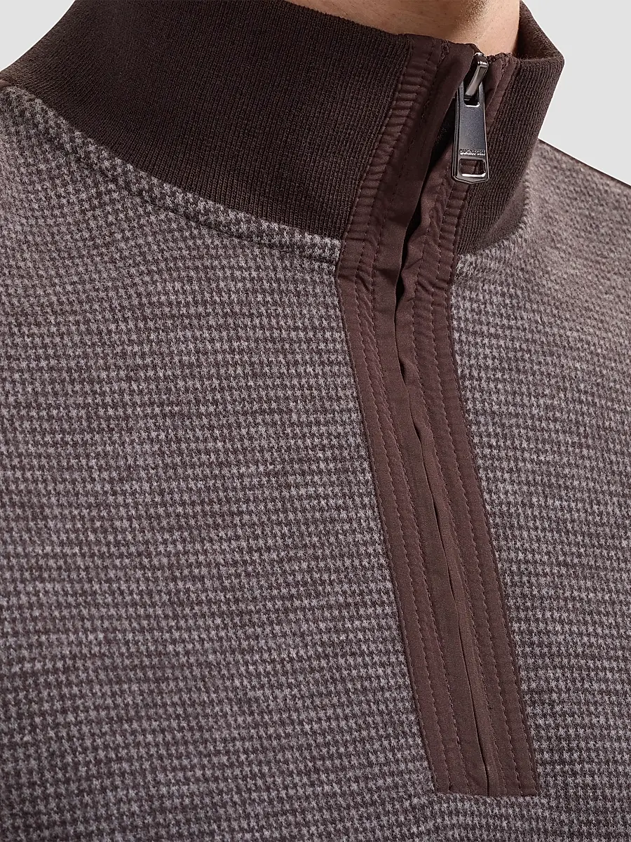 Bugatchi Men's Micro-Houndstooth Knit Quarter-Zip Sweater | Thumbnail 5 Bugatchi Men's Micro-Houndstooth Knit Quarter-Zip Sweater | Thumbnail 5