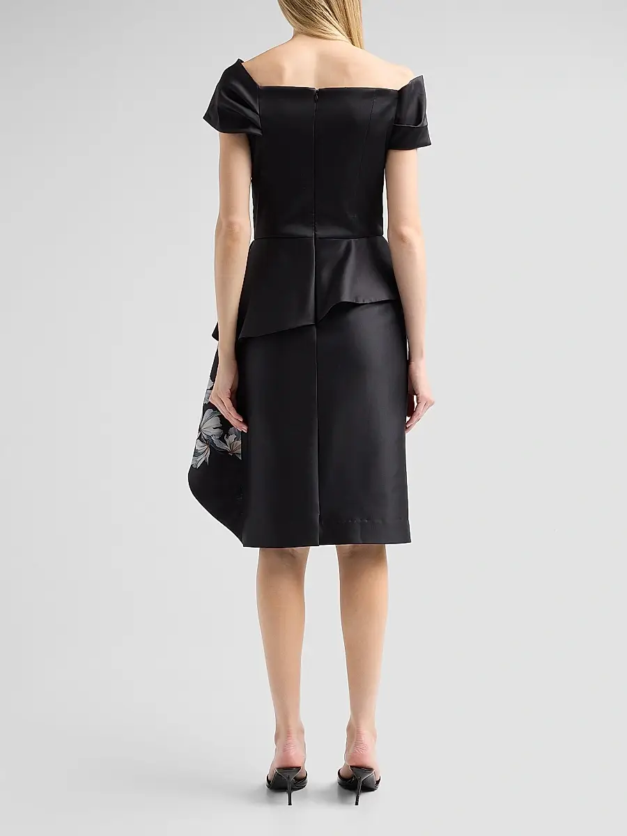 Teri Jon by Rickie Freeman Women's Placement Print Mikado Cocktail Dress | Thumbnail 3 Teri Jon by Rickie Freeman Women's Placement Print Mikado Cocktail Dress | Thumbnail 3