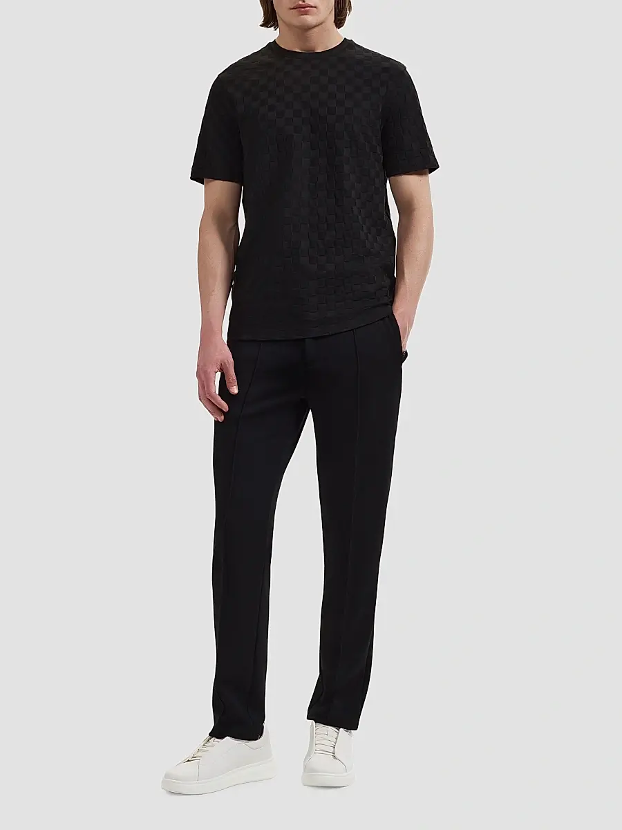 Bugatchi Men's Cotton Jacquard Crewneck T-Shirt | Thumbnail 2 Bugatchi Men's Cotton Jacquard Crewneck T-Shirt | Thumbnail 2