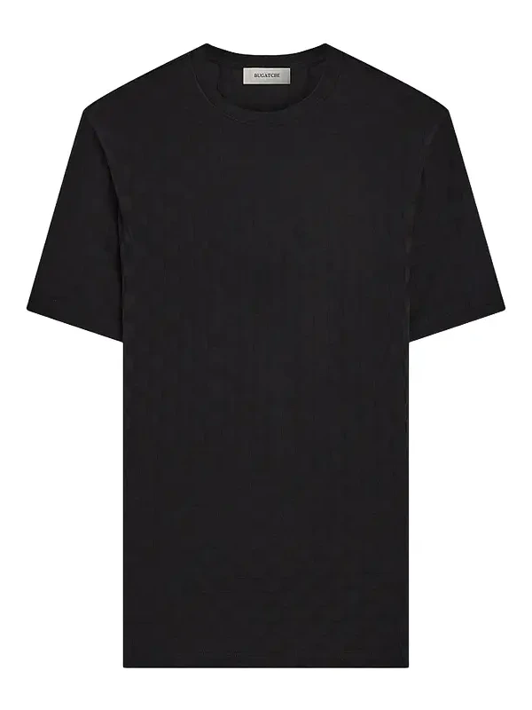 Bugatchi Men's Cotton Jacquard Crewneck T-Shirt