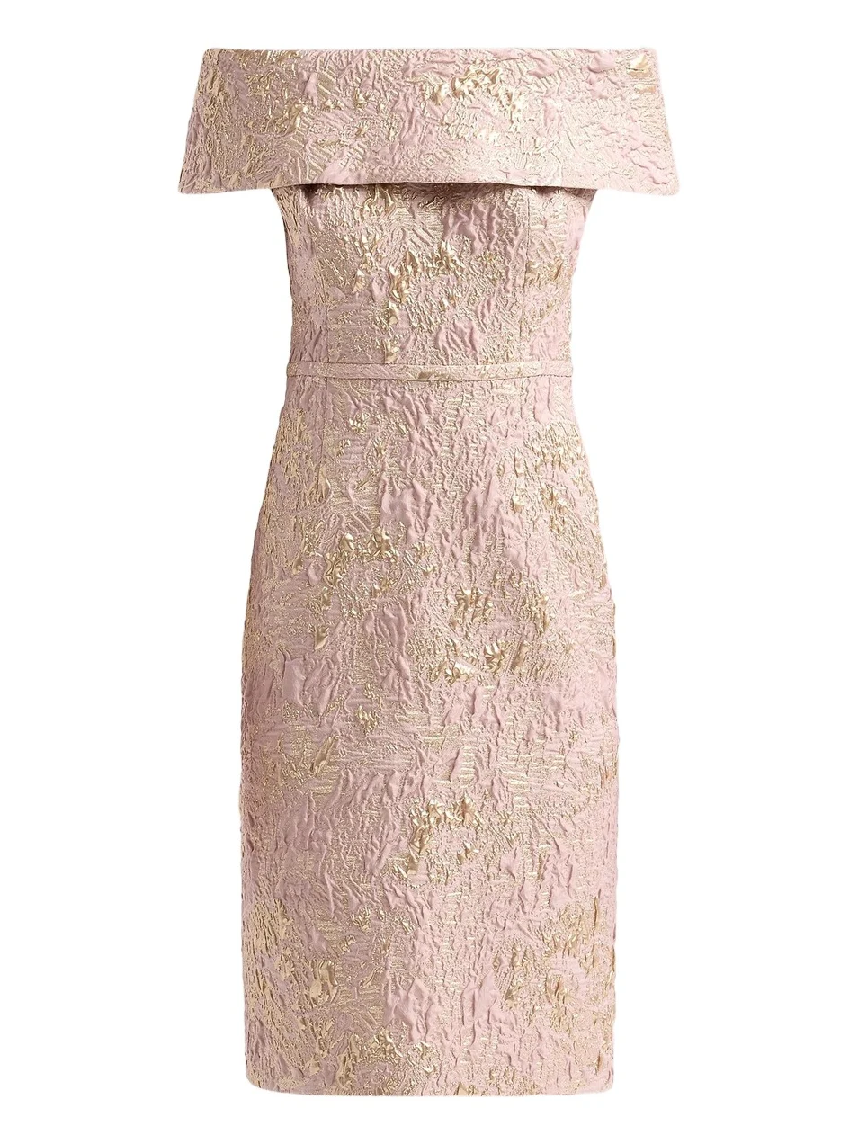 Women's Metallic Jacquard Off-The-Shoulder Mini Dress Women's Metallic Jacquard Off-The-Shoulder Mini Dress