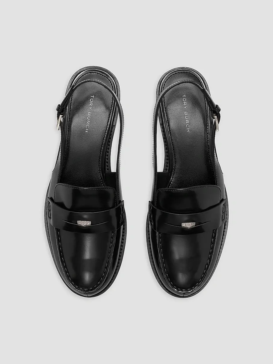 Tory Burch Women's Moc Toe Leather Slingback Penny Flats | Thumbnail 3 Tory Burch Women's Moc Toe Leather Slingback Penny Flats | Thumbnail 3