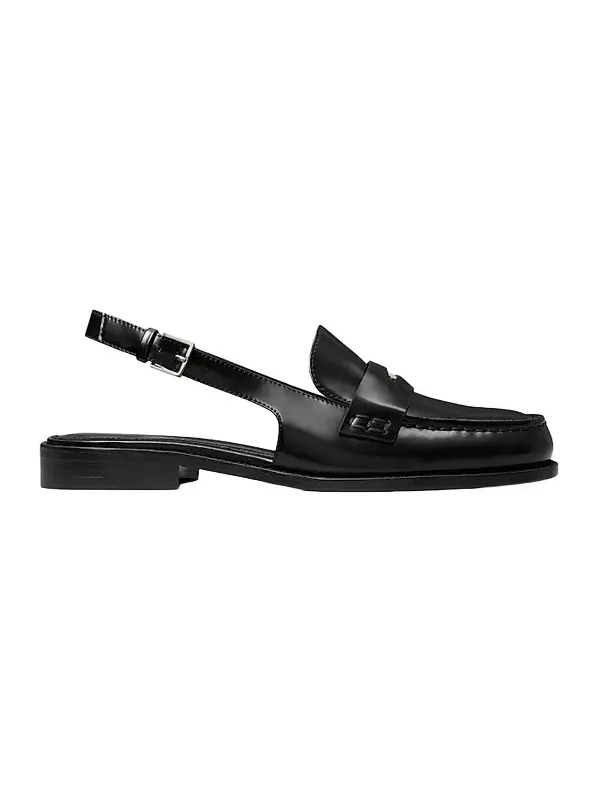 Women's Moc Toe Leather Slingback Penny Flats Women's Moc Toe Leather Slingback Penny Flats