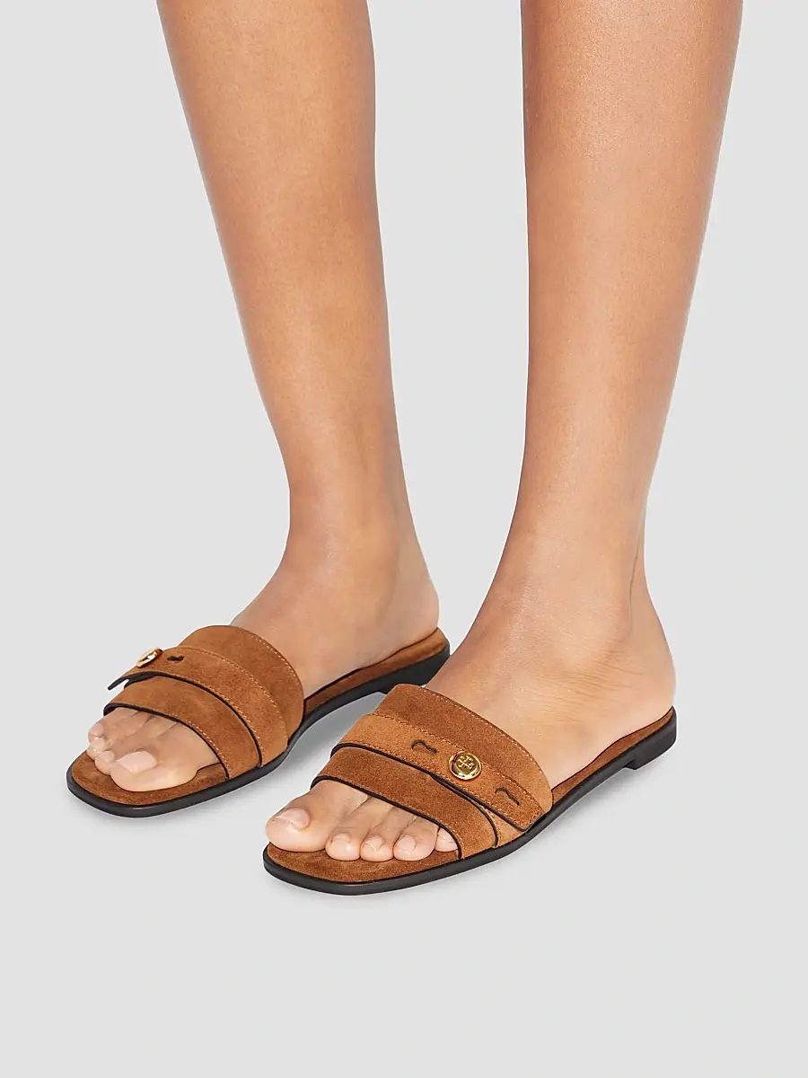 Tory Burch Women's Romy Suede Flat Sandals | Thumbnail 2 Tory Burch Women's Romy Suede Flat Sandals | Thumbnail 2