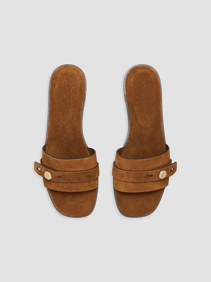 Tory Burch Women's Romy Suede Flat Sandals | Thumbnail 4 Tory Burch Women's Romy Suede Flat Sandals | Thumbnail 4