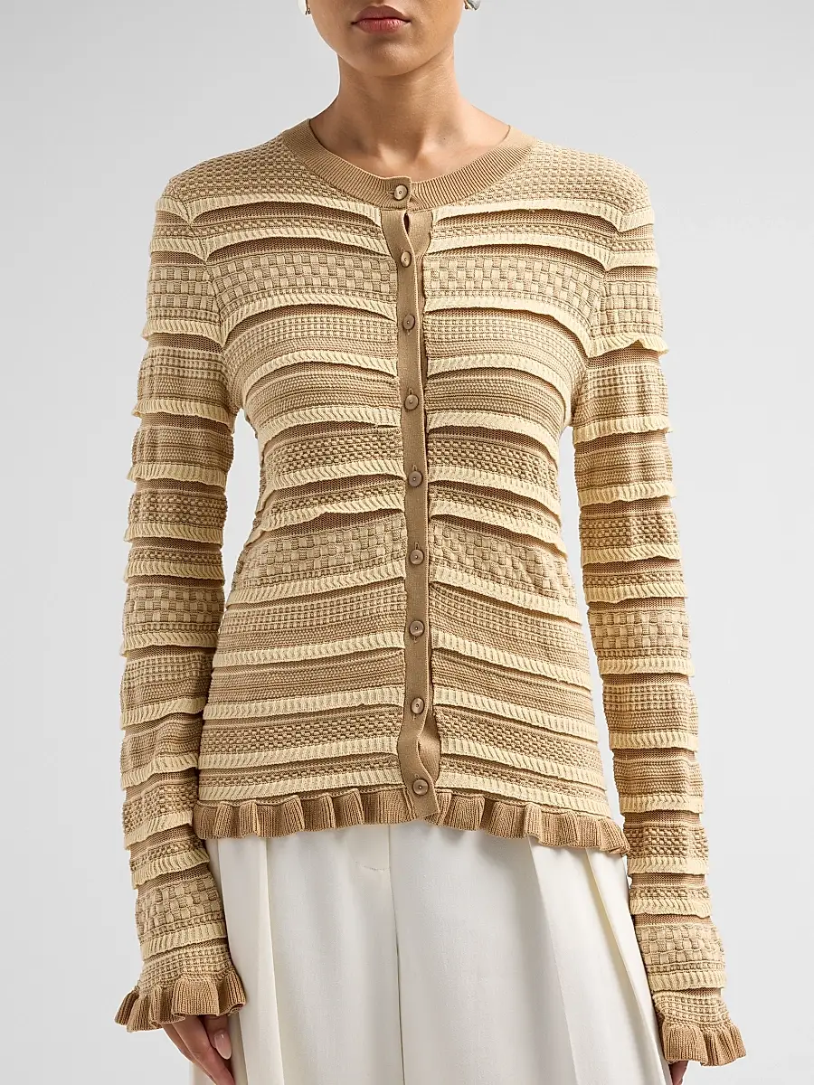 Ramy Brook Women's Callie Textured Stripe Cardigan | Thumbnail 5