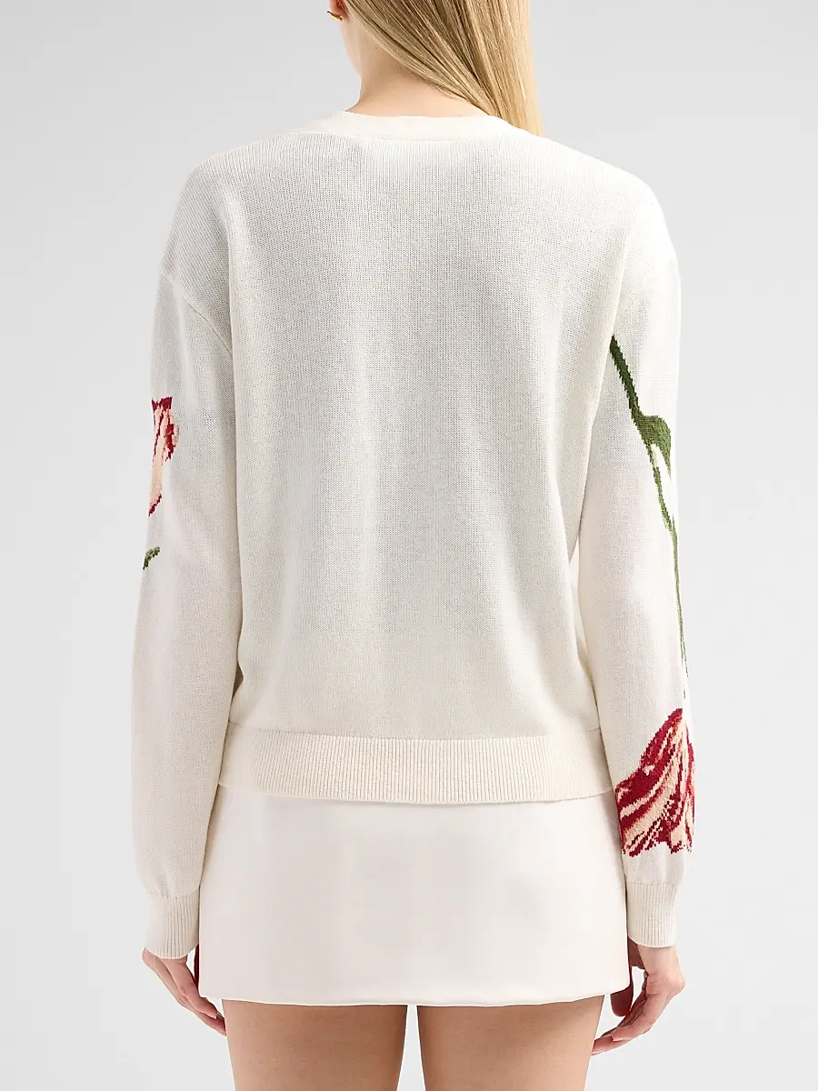Alice + Olivia Women's Bradley Floral Intarsia-Knit Short Cardigan | Thumbnail 3