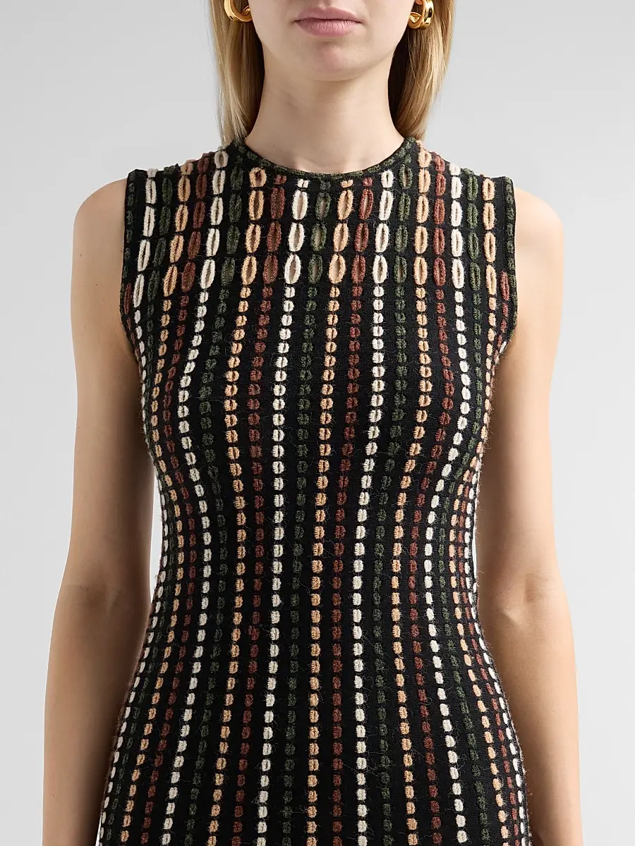 Ulla Johnson Women's Amina Fringed Float-Stitch Knit Wool-Blend Midi Dress | Thumbnail 5