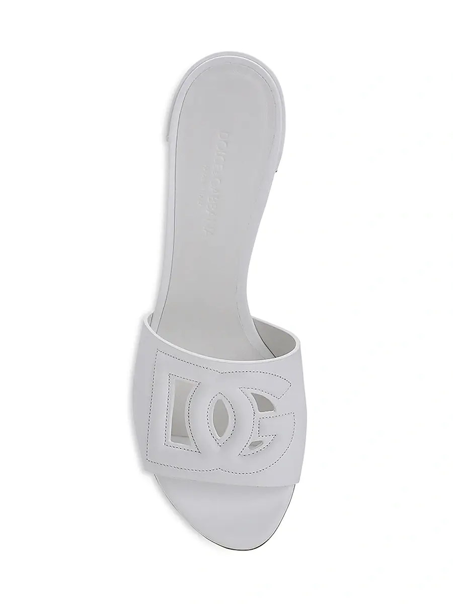 Dolce & Gabbana Women's 40MM DG Cut-Out Leather Mules | Thumbnail 4 Dolce & Gabbana Women's 40MM DG Cut-Out Leather Mules | Thumbnail 4
