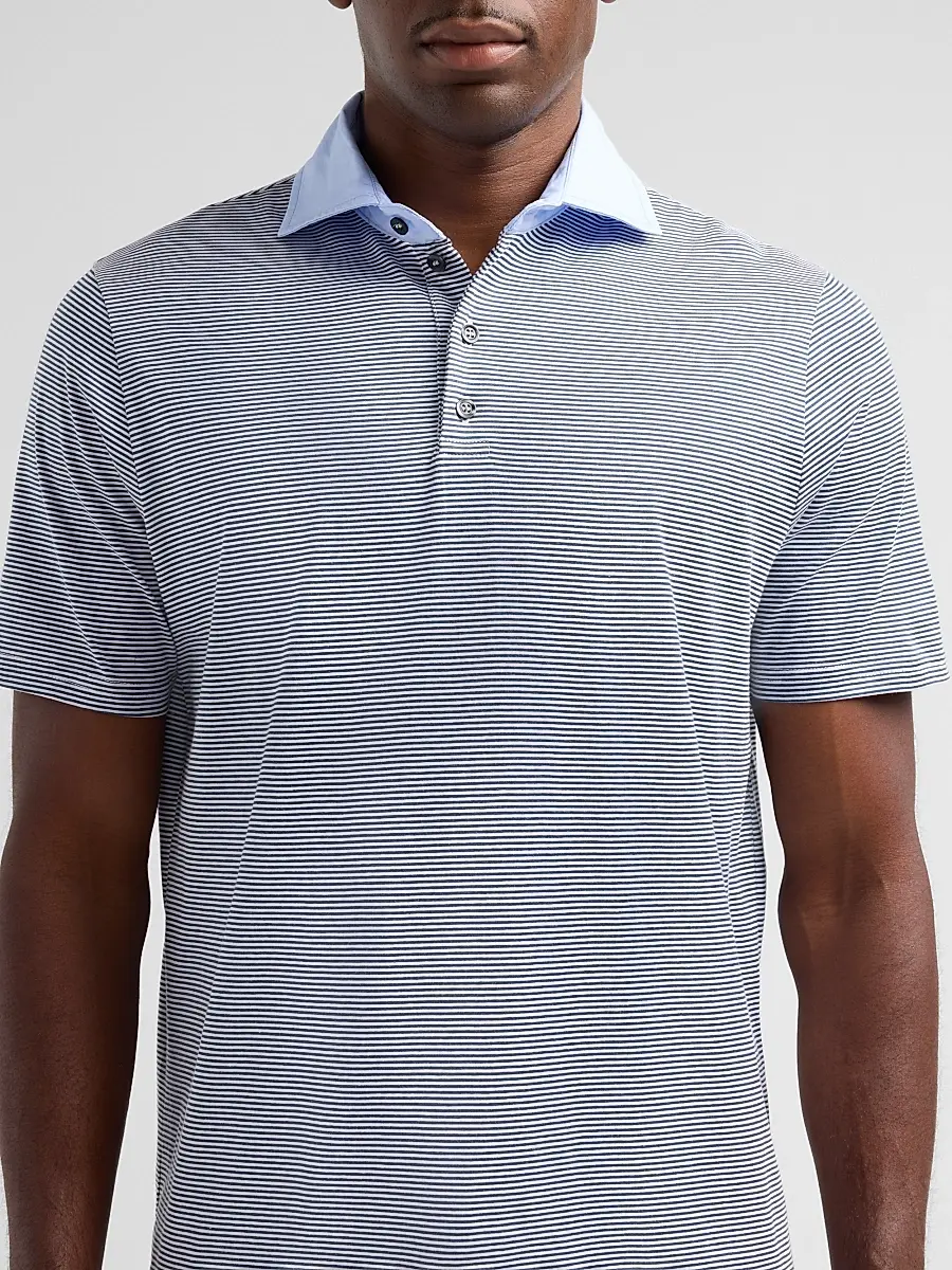 Saks Fifth Avenue Men's Striped Jersey Polo Shirt | Thumbnail 5 Saks Fifth Avenue Men's Striped Jersey Polo Shirt | Thumbnail 5