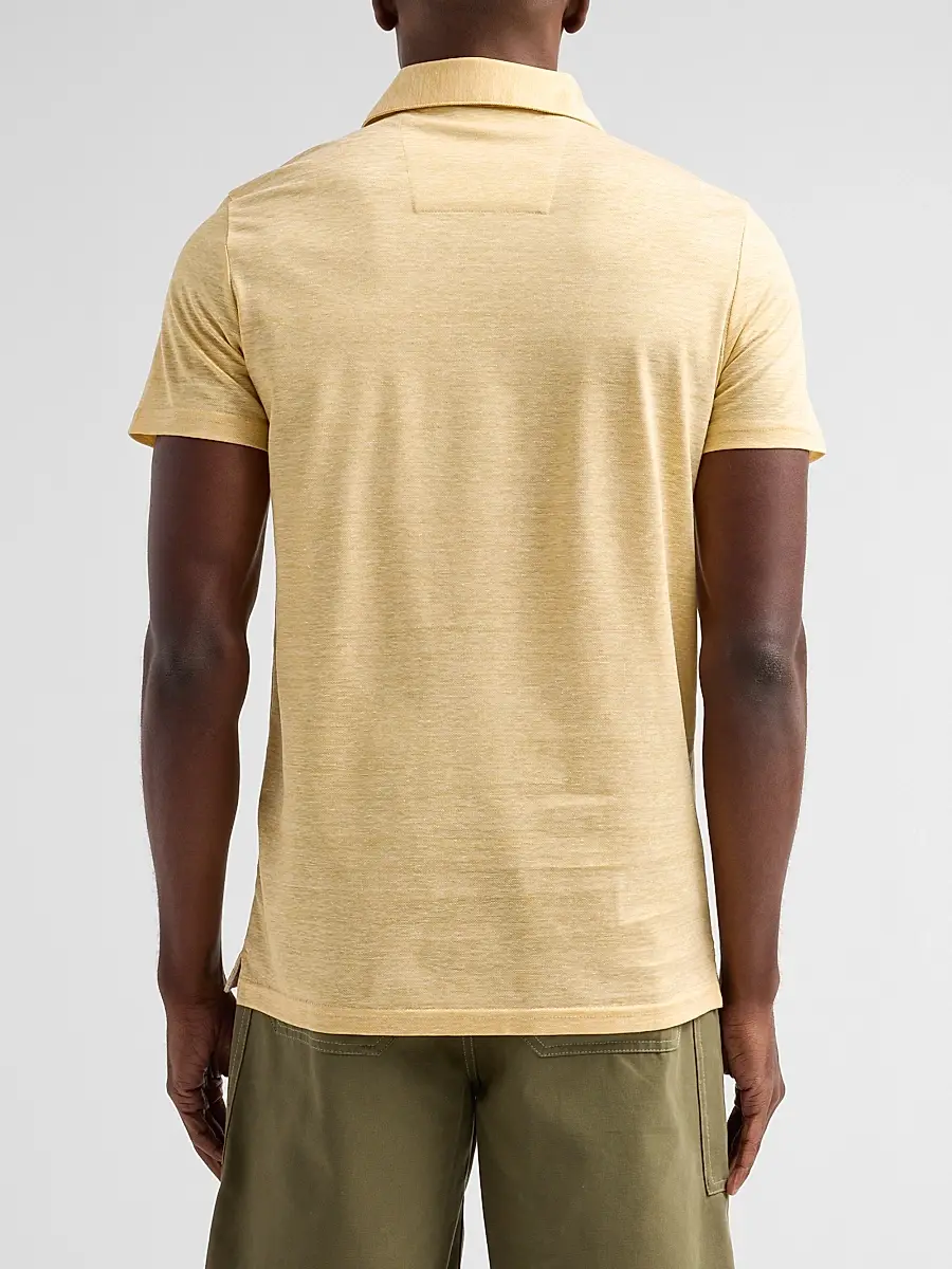 Saks Fifth Avenue Men's Heathered Linen-Cotton Piqué Polo Shirt | Thumbnail 3 Saks Fifth Avenue Men's Heathered Linen-Cotton Piqué Polo Shirt | Thumbnail 3