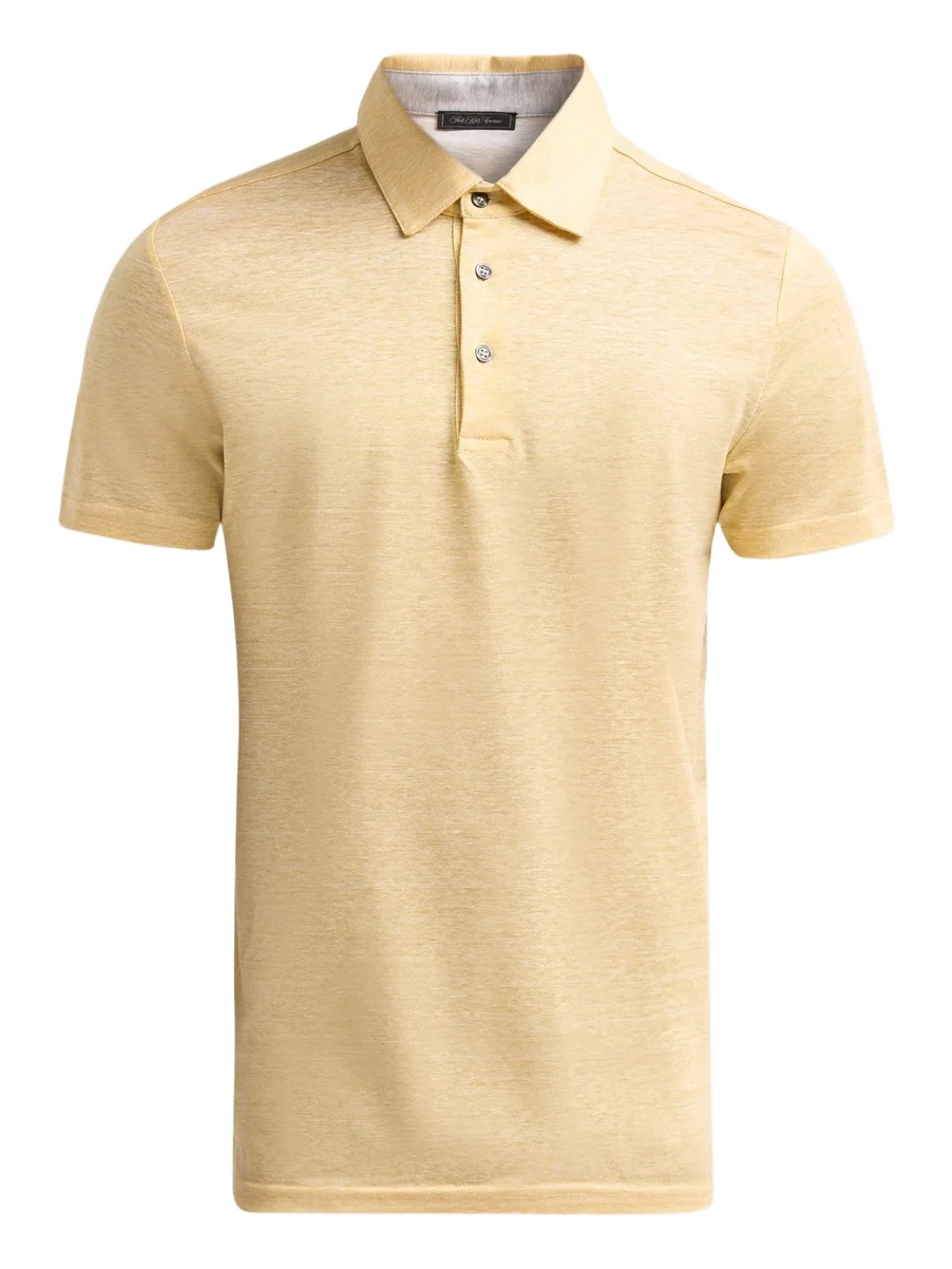 Saks Fifth Avenue Men's Heathered Linen-Cotton Piqué Polo Shirt
