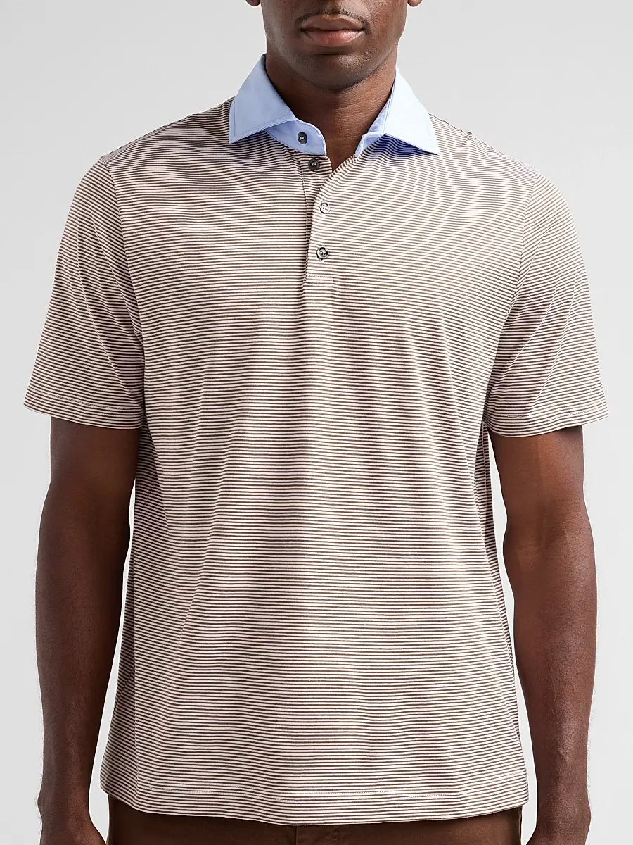 Saks Fifth Avenue Men's Striped Jersey Polo Shirt | Thumbnail 5 Saks Fifth Avenue Men's Striped Jersey Polo Shirt | Thumbnail 5