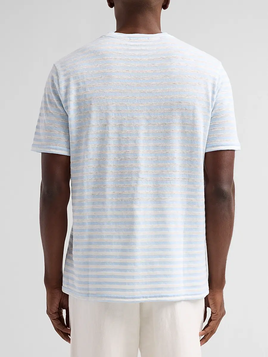 Saks Fifth Avenue Men's Striped Linen-Blend Crewneck T-Shirt | Thumbnail 3 Saks Fifth Avenue Men's Striped Linen-Blend Crewneck T-Shirt | Thumbnail 3