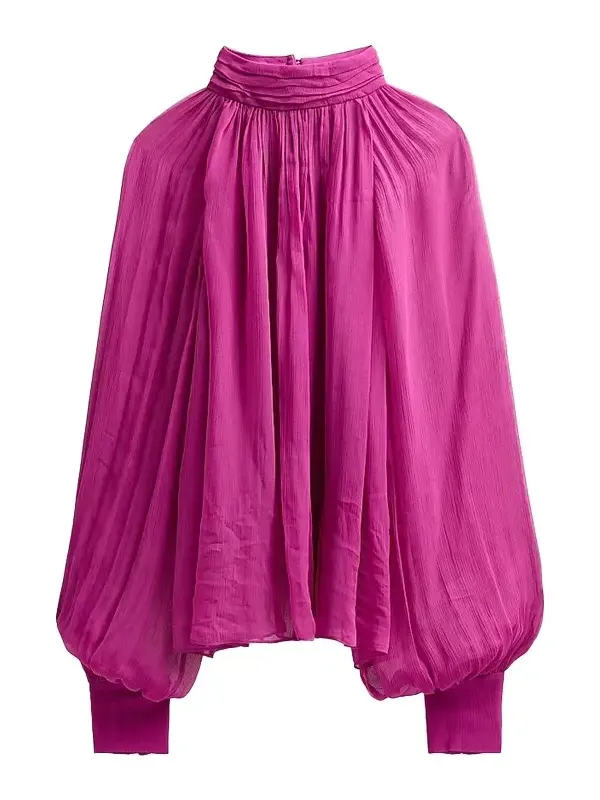 Women's Zenia Draped Sheer Blouse