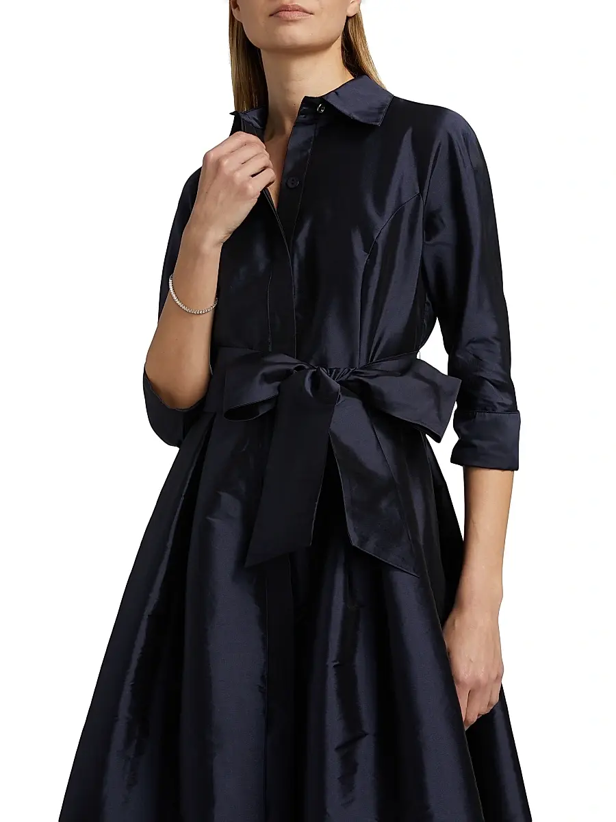 Teri Jon by Rickie Freeman Women's Shirt Waist Tafetta Gown | Thumbnail 3 Teri Jon by Rickie Freeman Women's Shirt Waist Tafetta Gown | Thumbnail 3