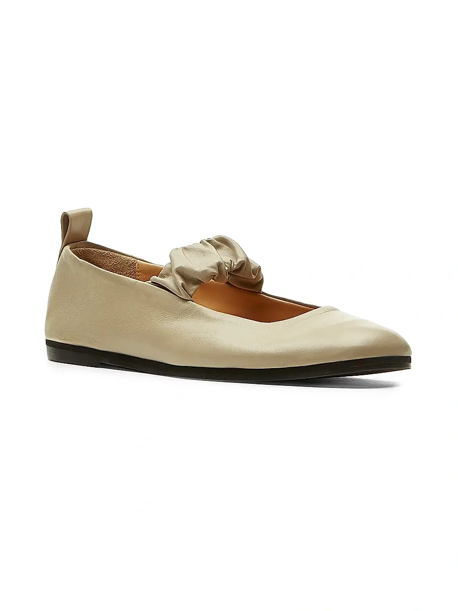 La Canadienne Women's Ruched Strap Leather Mary Janes | Thumbnail 2