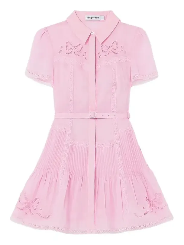 Women's Embroidered Mini Shirtdress