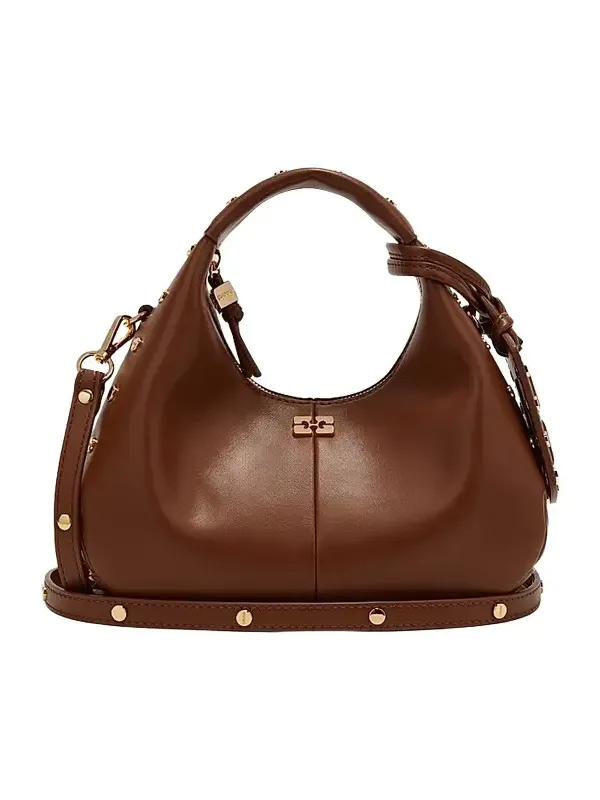 Women's Mini Studded Logo Hobo Bag