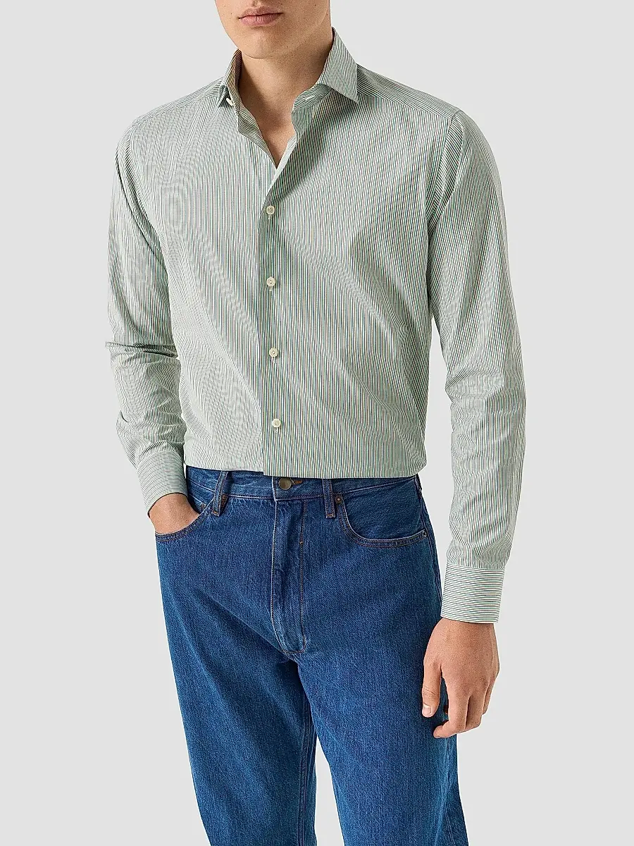Eton Men's Multi-Striped Breeze Poplin Slim-Fit Shirt | Thumbnail 3 Eton Men's Multi-Striped Breeze Poplin Slim-Fit Shirt | Thumbnail 3