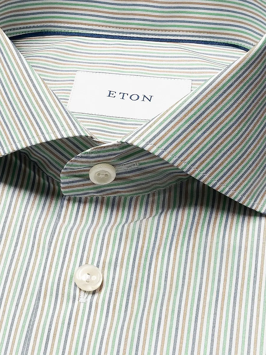 Eton Men's Multi-Striped Breeze Poplin Slim-Fit Shirt | Thumbnail 7 Eton Men's Multi-Striped Breeze Poplin Slim-Fit Shirt | Thumbnail 7