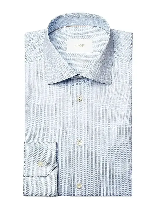 Men's Slim-Fit Dotted Brocade Elevated Shirt