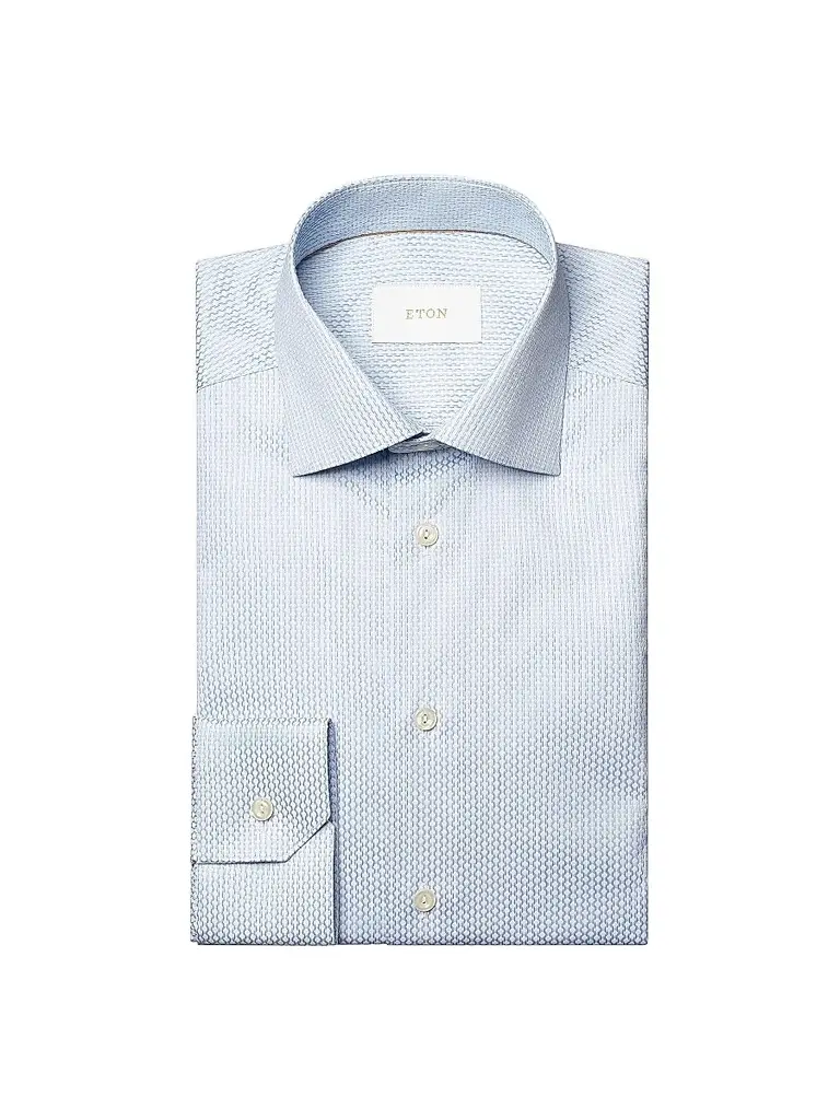 Men's Slim-Fit Dotted Brocade Elevated Shirt Men's Slim-Fit Dotted Brocade Elevated Shirt