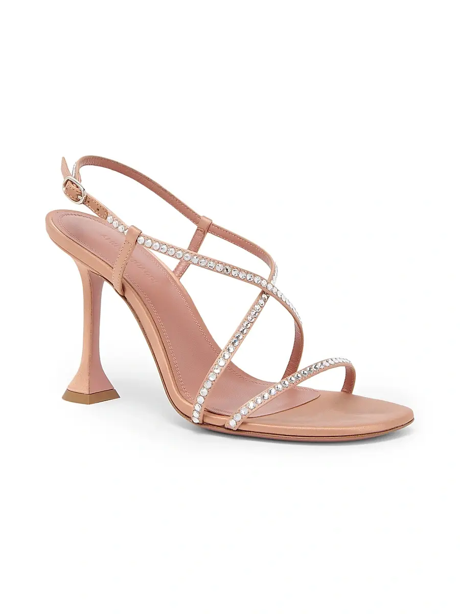 Amina Muaddi Women's Sally 95MM Crystal-Embellished Silk Sandals | Thumbnail 2 Amina Muaddi Women's Sally 95MM Crystal-Embellished Silk Sandals | Thumbnail 2