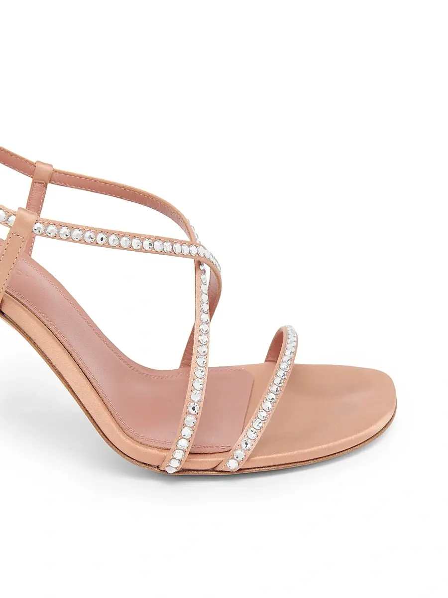 Amina Muaddi Women's Sally 95MM Crystal-Embellished Silk Sandals | Thumbnail 5 Amina Muaddi Women's Sally 95MM Crystal-Embellished Silk Sandals | Thumbnail 5