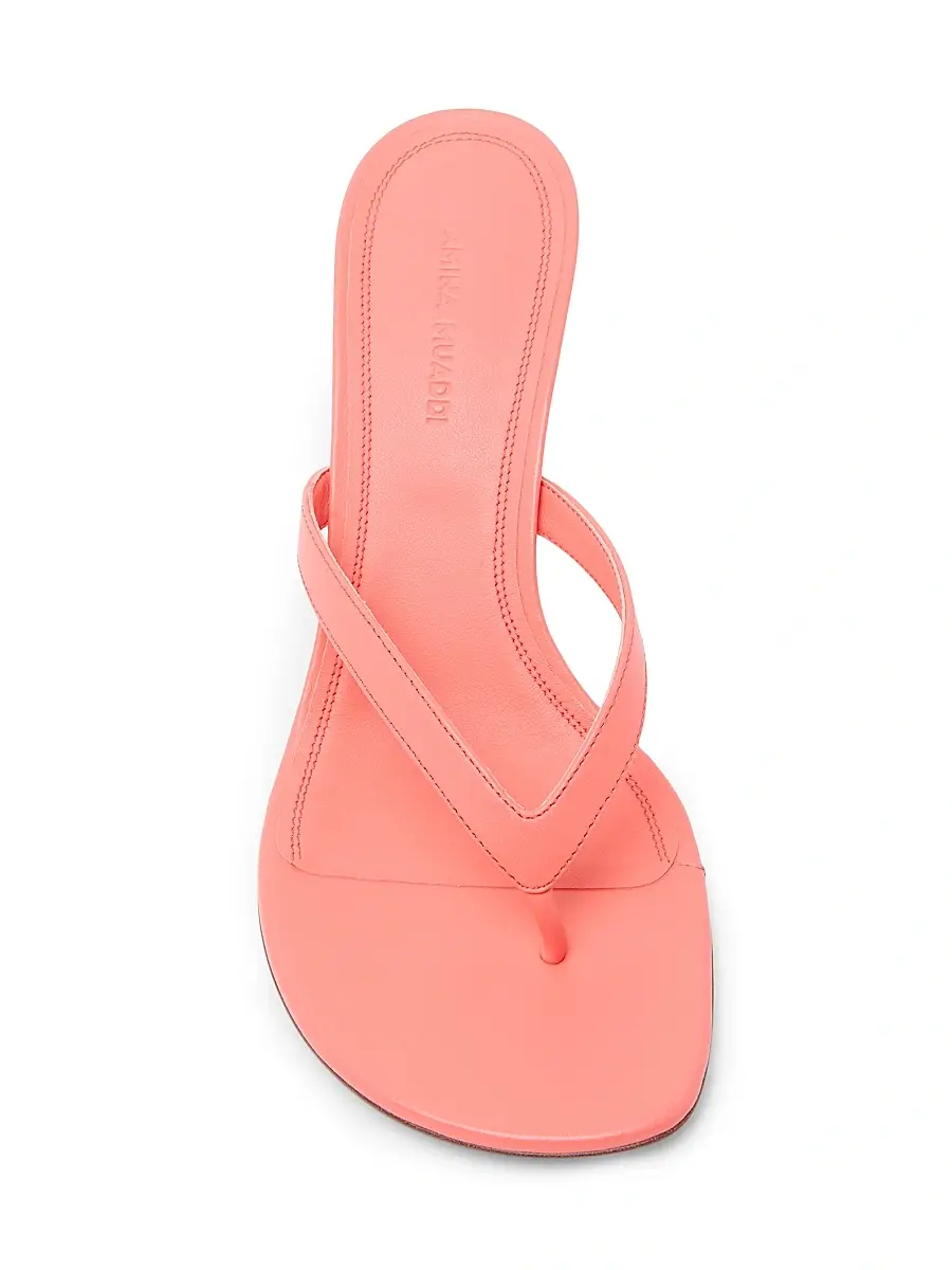 Amina Muaddi Women's Juliette 70MM Leather Trumpet Heel Sandals | Thumbnail 4