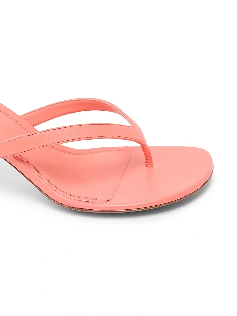 Amina Muaddi Women's Juliette 70MM Leather Trumpet Heel Sandals | Thumbnail 5