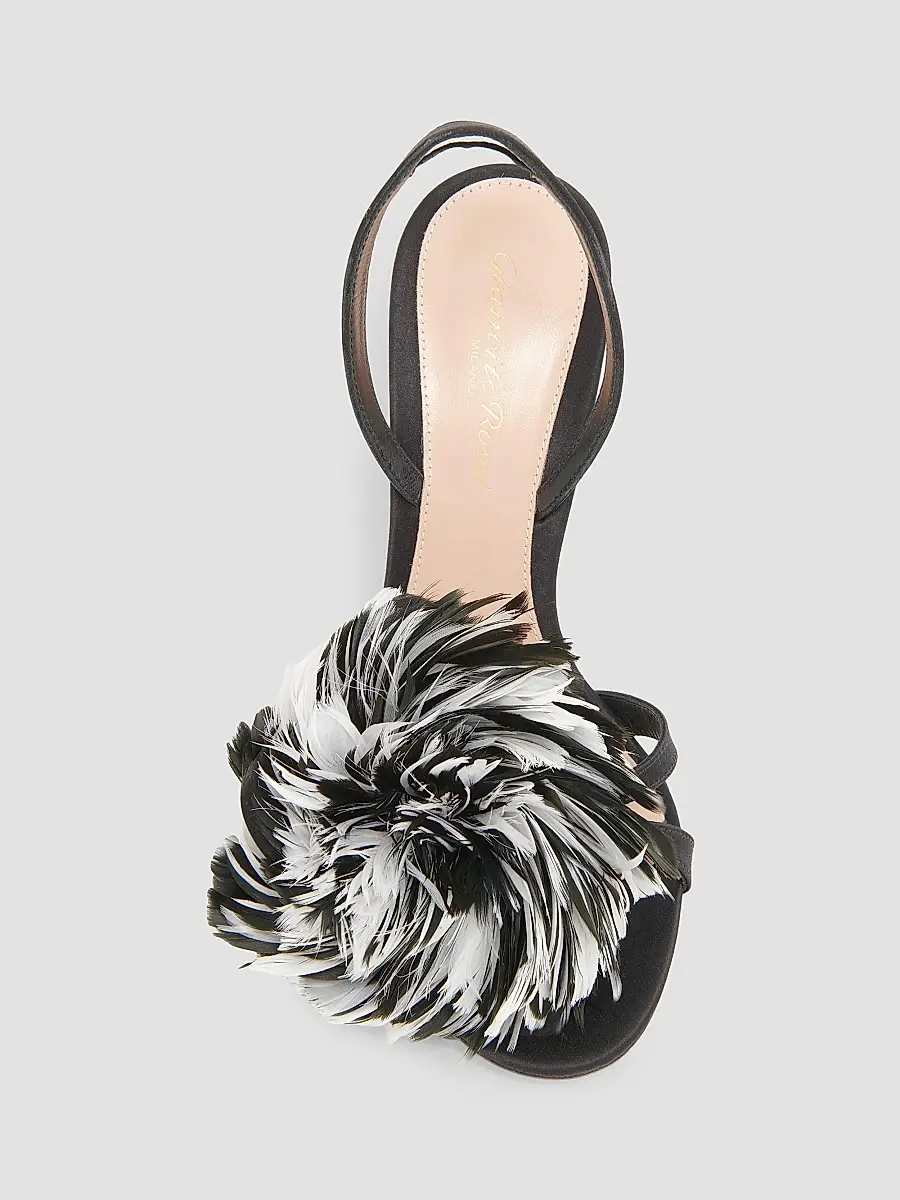 Gianvito Rossi Women's Winter Garden 95MM Crepe Satin Slingback Sandals | Thumbnail 4 Gianvito Rossi Women's Winter Garden 95MM Crepe Satin Slingback Sandals | Thumbnail 4